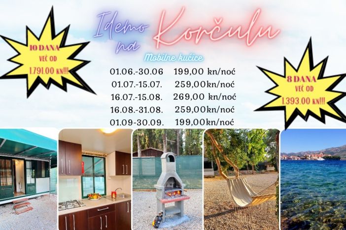 Otvorene prijave za ljetovanje u mobilnim kućicama na Korčuli