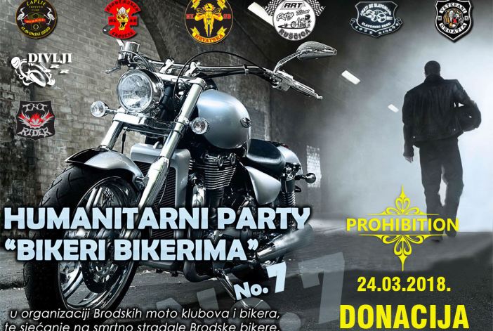 Sedmi humanitarni party 'Bikeri bikerima' 24. ožujka u 'Prohibitionu'