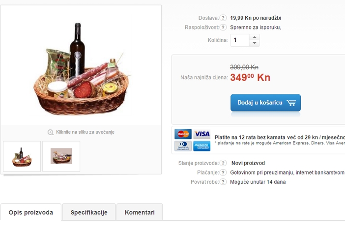 Uskrsna slavonska košarica od ovog tjedna u ponudi web shopa e-kupi