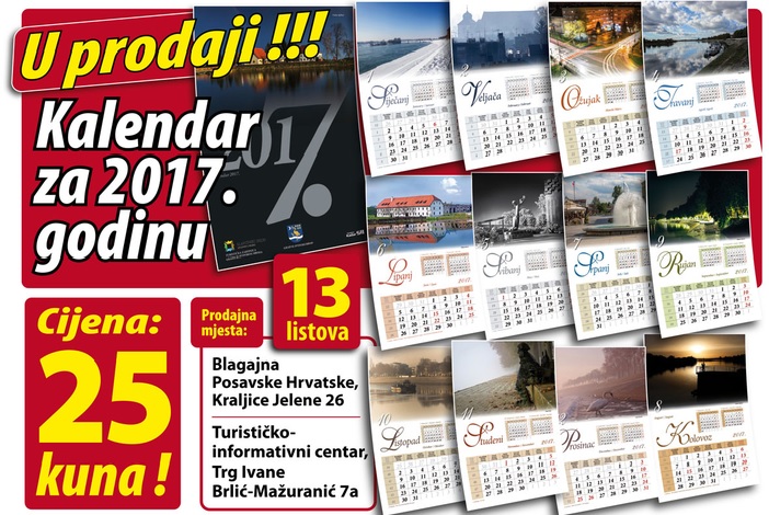 U prodaji je kalendar Turističke zajednice s motivima Slavonskog Broda