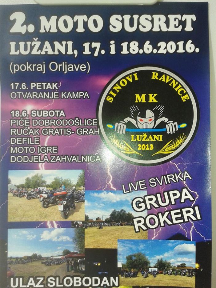 2. Moto susret MK Sinovi ravnice Lužani 17. i 18.6.2016.