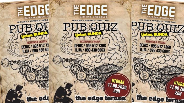 Pub Quiz - The Edge 11/08/2020