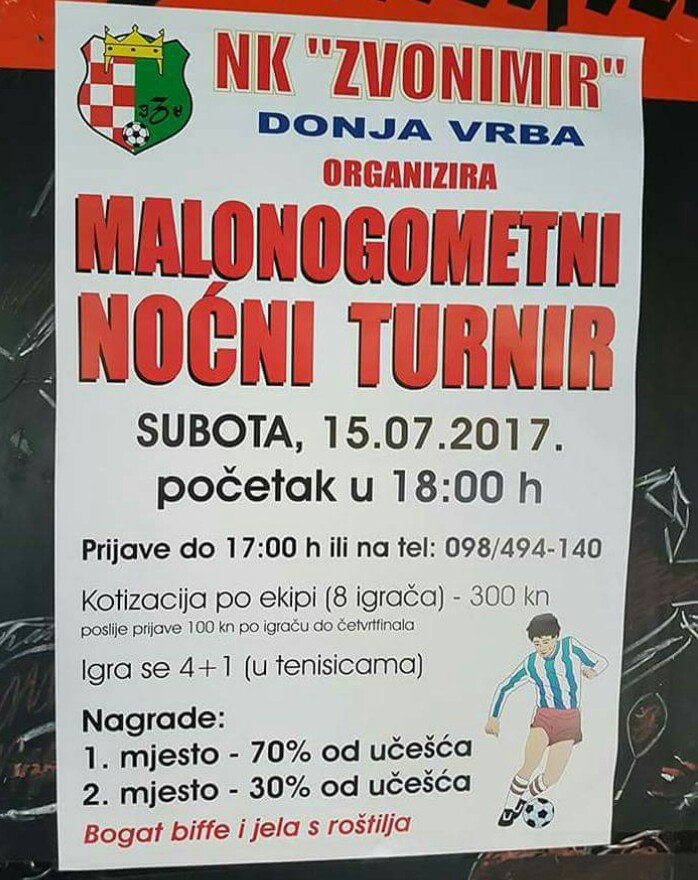 Malonogometni noćni turnir u Donjoj Vrbi