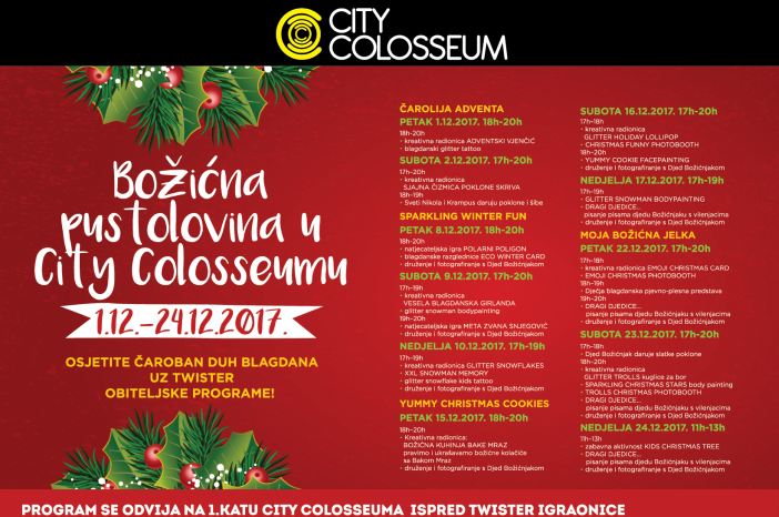 Božićna pustolovina 01. – 24.prosinca u City Colosseumu