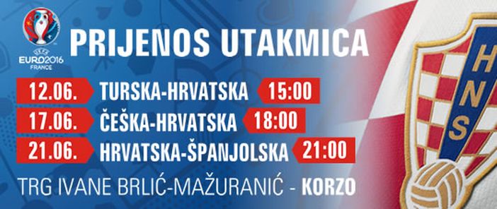 Grad organizira javno gledanje utakmica Hrvatske -  EURO 2016.