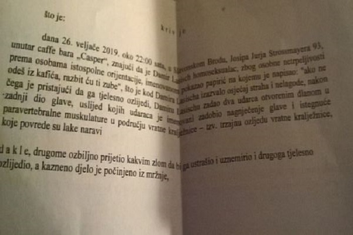 Homofob iz Slavonskog Broda osuđen na uvjetnu zatvorsku kaznu
