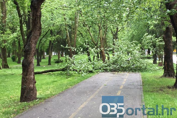 OPREZ! Vjetar lomi grane u Slavonskom Brodu