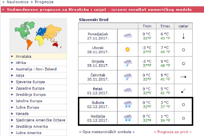 Za vikend Brođani mogu očekivati prve pahulje