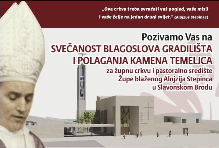 Blagoslov gradilišta i polaganja kamena temeljca za župnu crkvu Bl. Alojzija Stepinca u Sl. Brodu