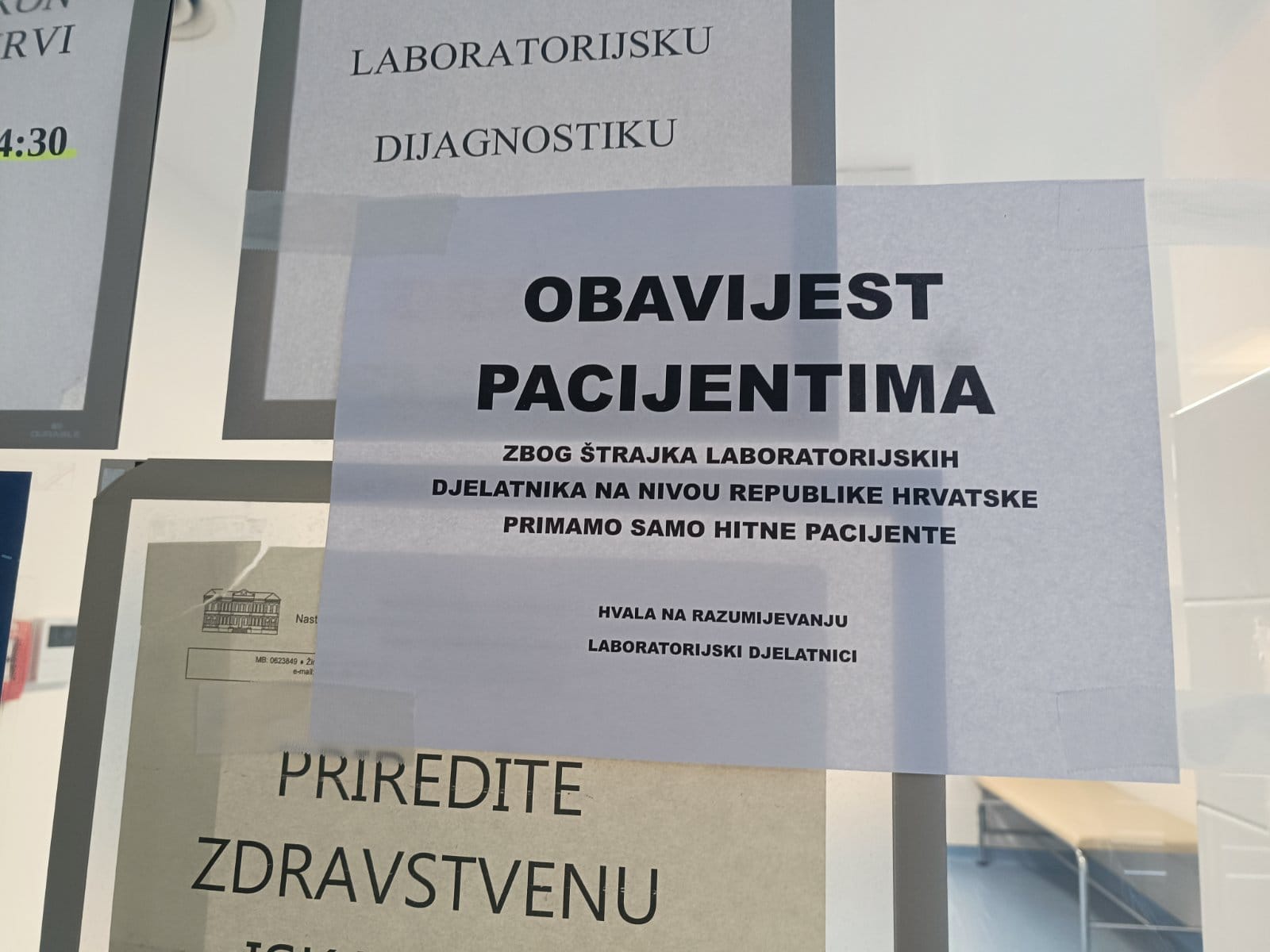 Radiolozi i laboranti obustavili rad, hitni pacijenti jedini prioritet