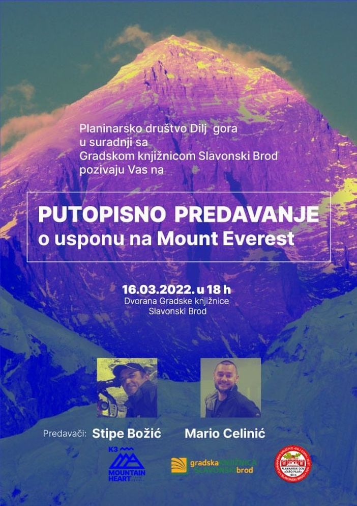 Putopisno predavanje Stipe Božića i Maria Celinića o usponu na Mount Everest