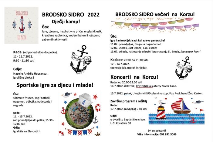 Donosimo program ovogodišnjeg Brodskog sidra