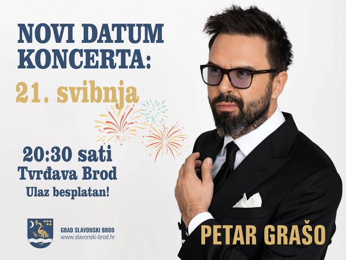 Koncert Petra Graše odgođen za nedjelju